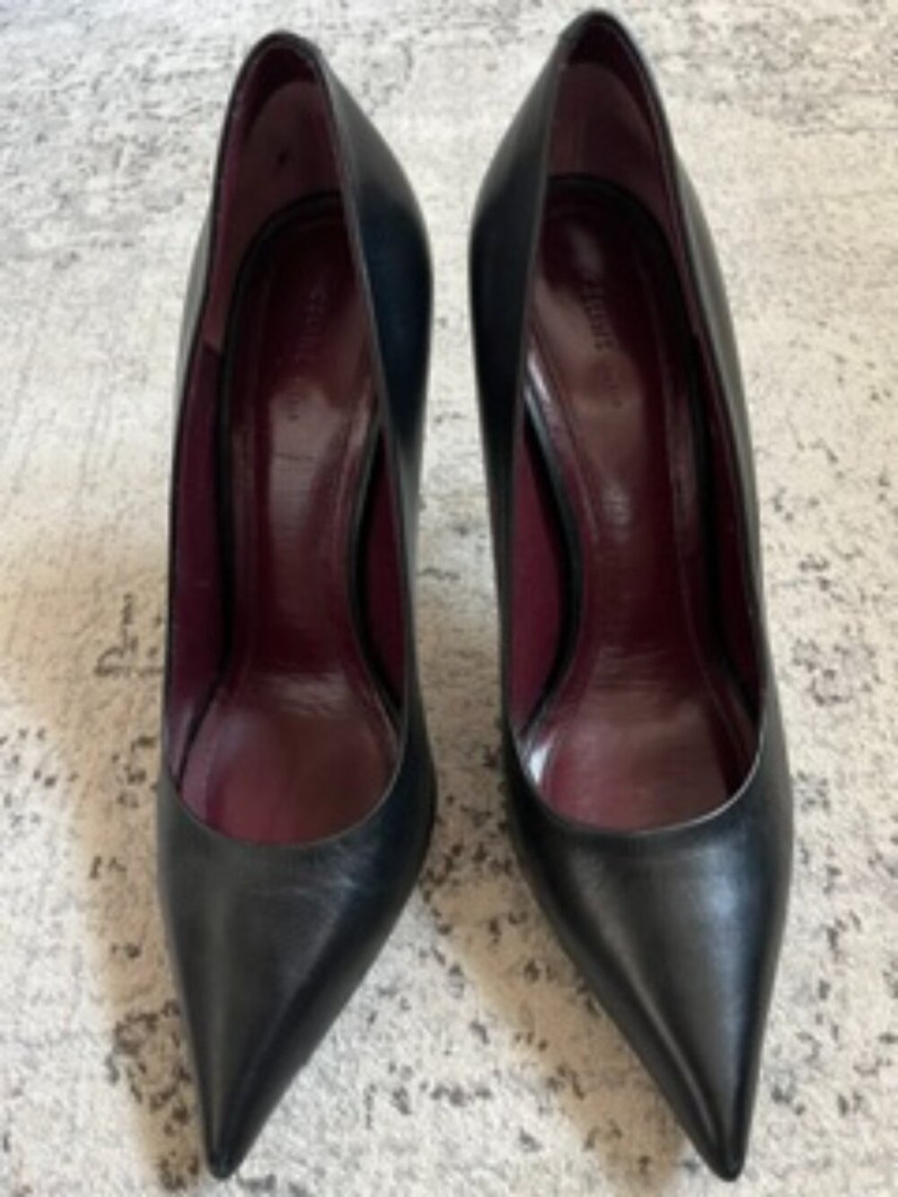 Celine Black Leather Pointed Toe Heels 37
